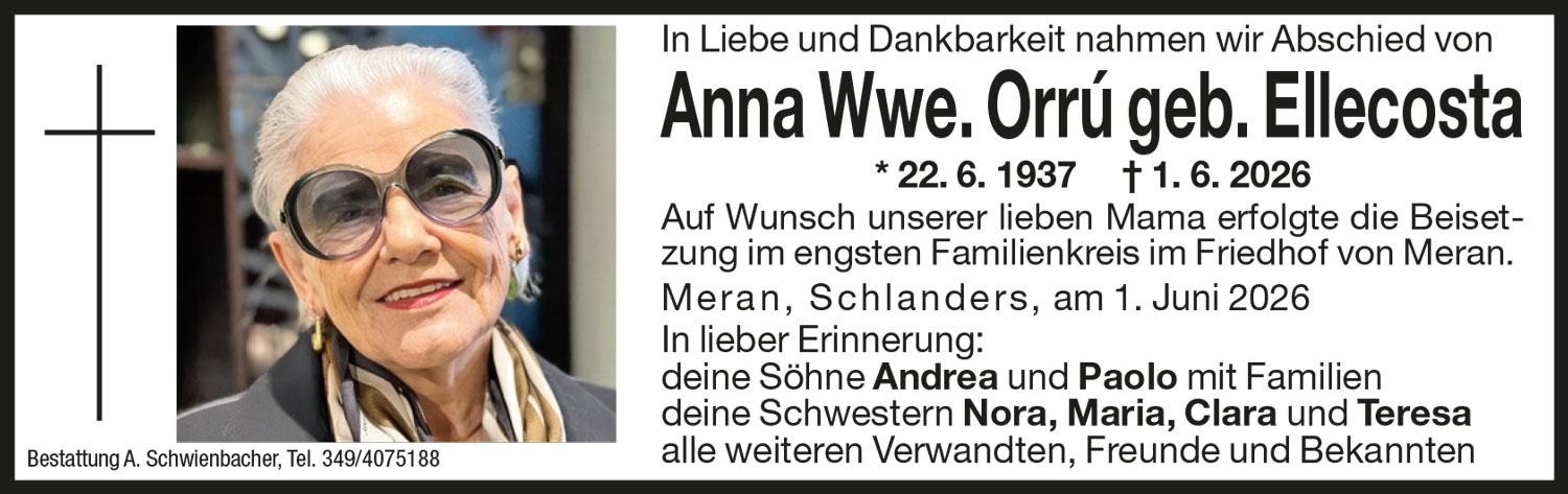 Medien: Anna Wwe. Orrú geb. Ellecosta