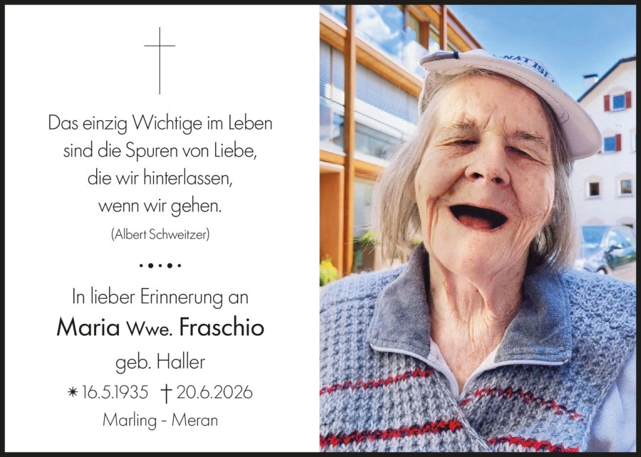 Sterbebild: Maria Wwe. Fraschio geb. Haller