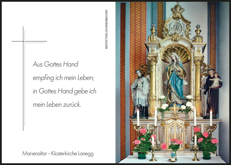 Sterbebild: Sr. Germana OT Aloisia Knollseisen