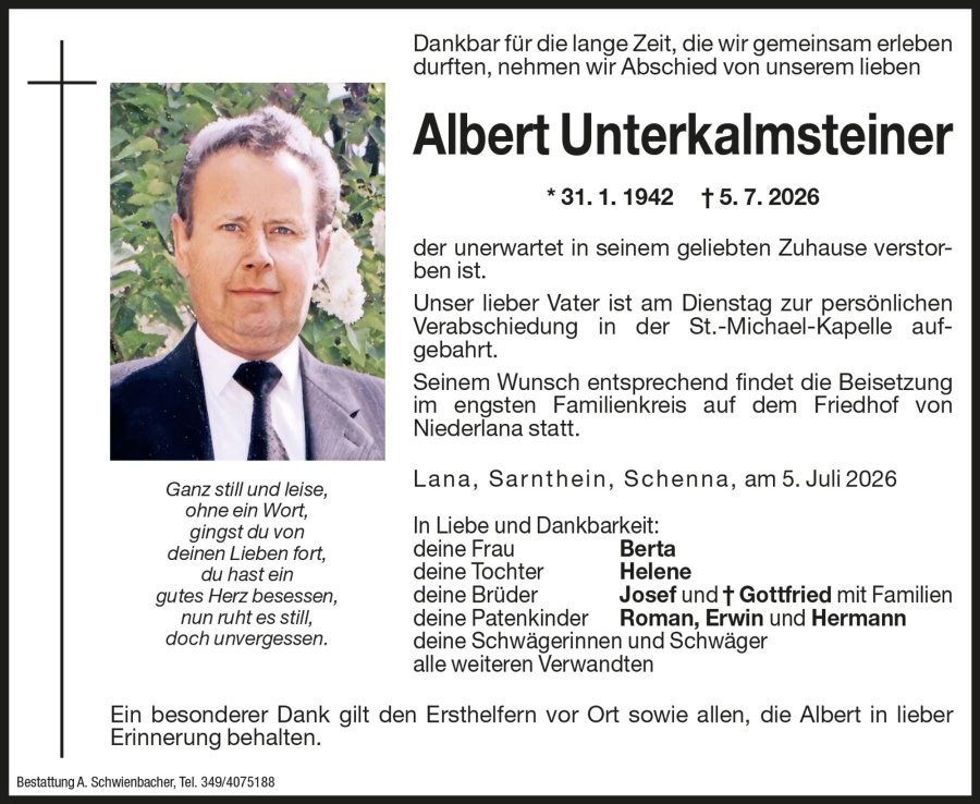Medien: Albert Unterkalmsteiner