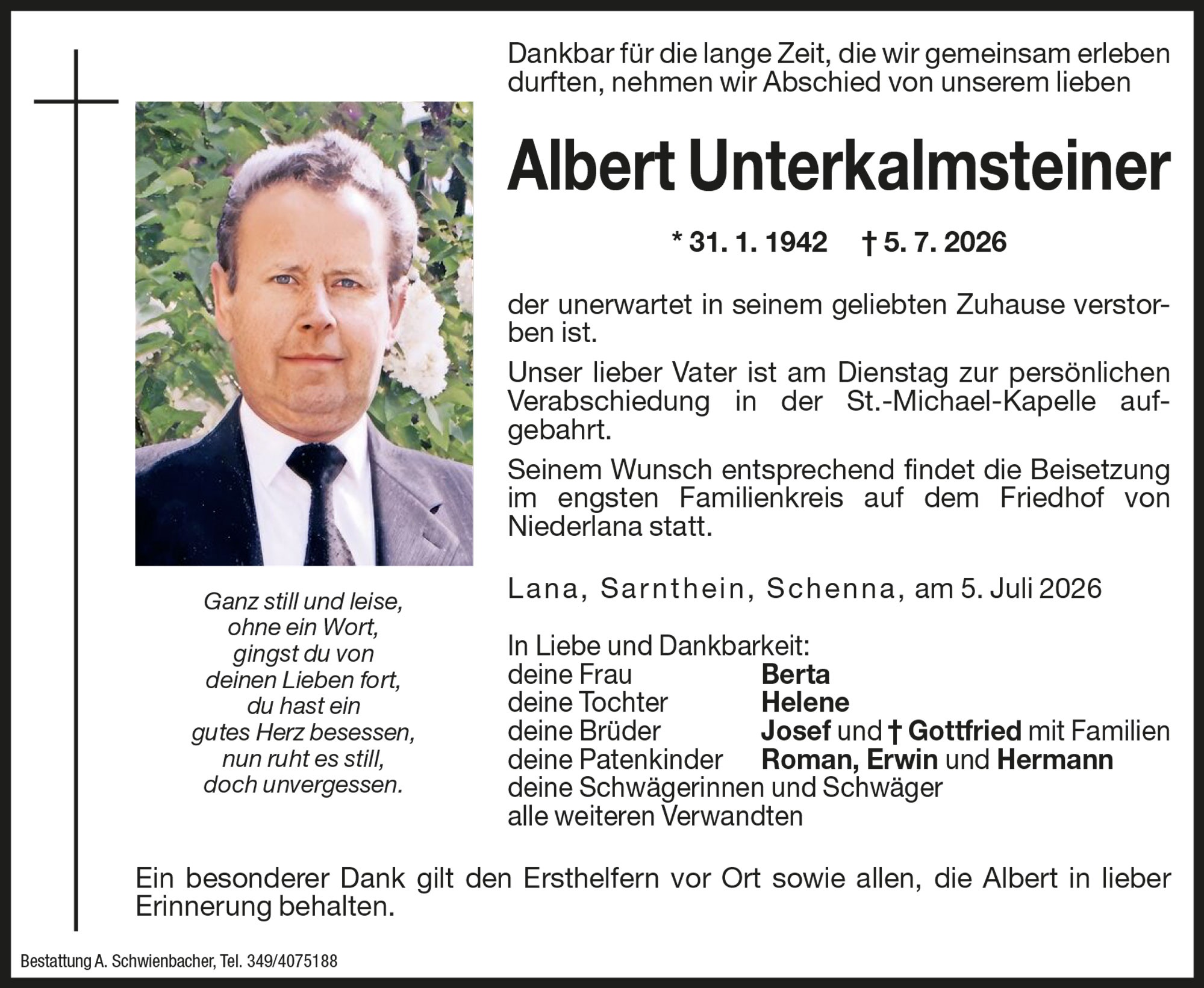 Medien: Albert Unterkalmsteiner