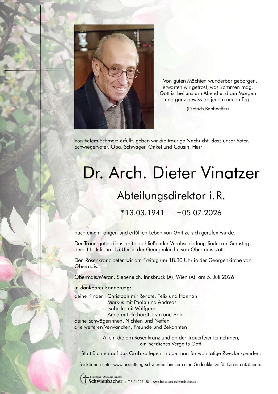 Parte: Dr. Arch. Dieter Vinatzer