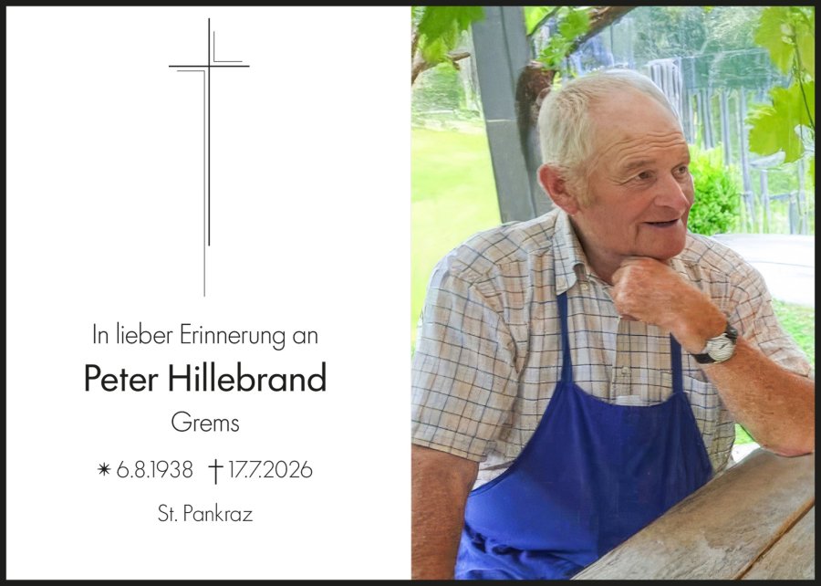 Sterbebild: Hillebrand Peter