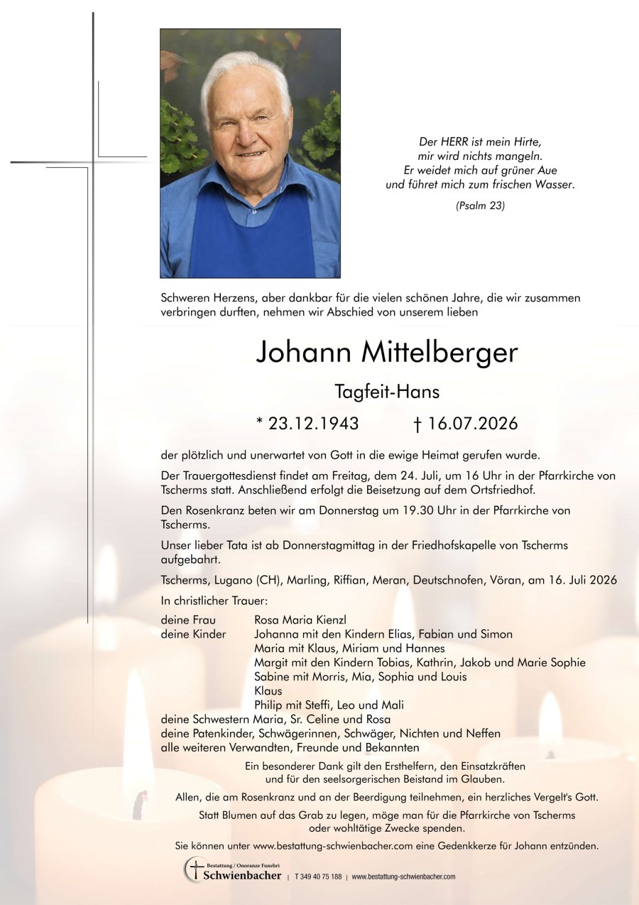 Parte: Mittelberger Johann