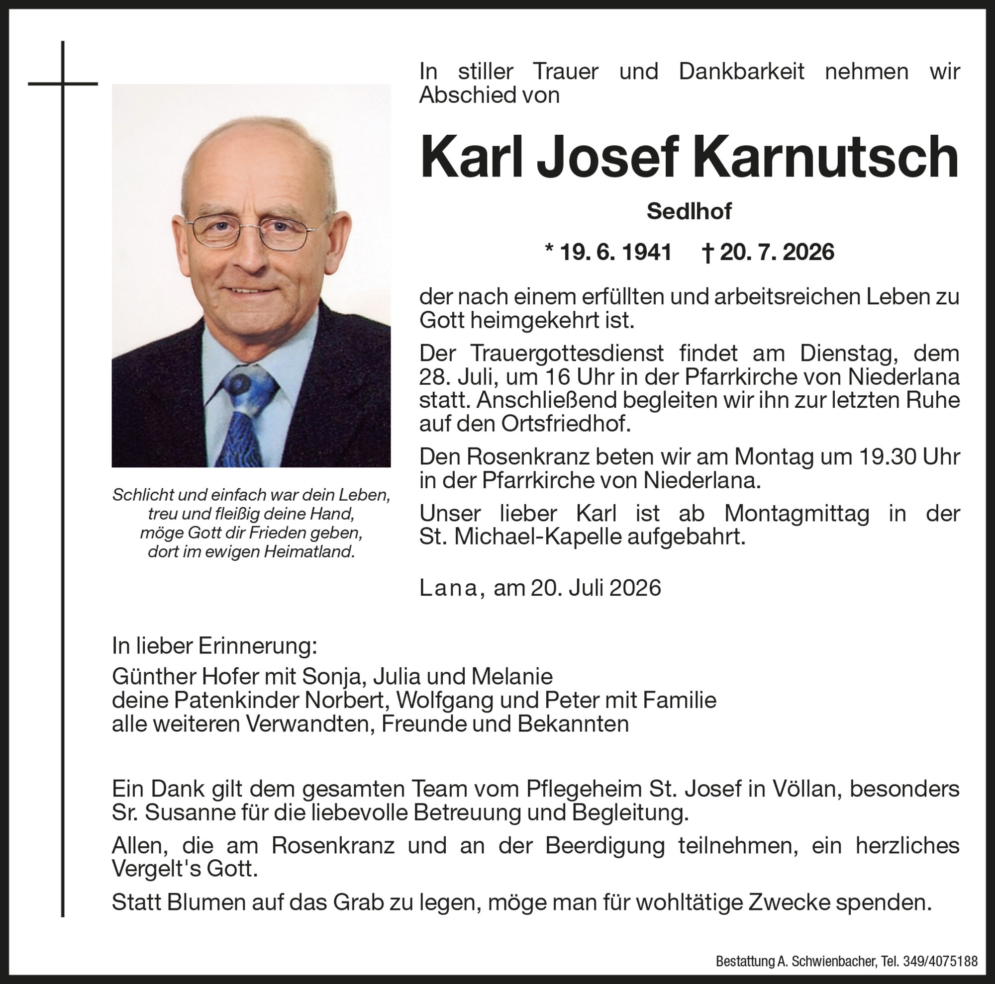 Medien: Karl Josef Karnutsch