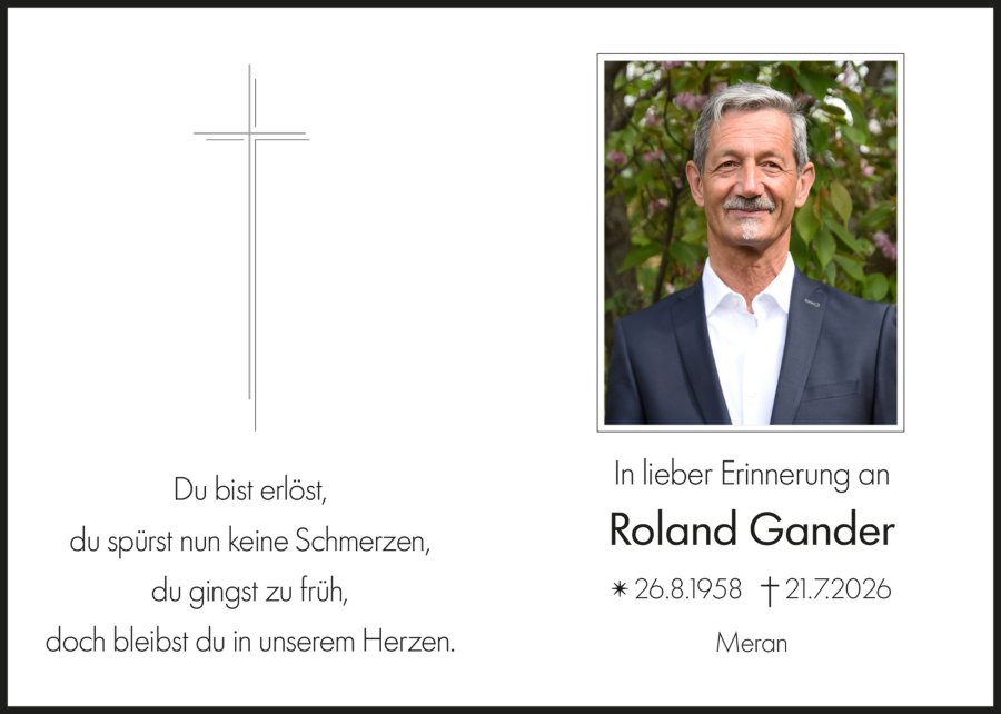 Sterbebild: Roland Gander