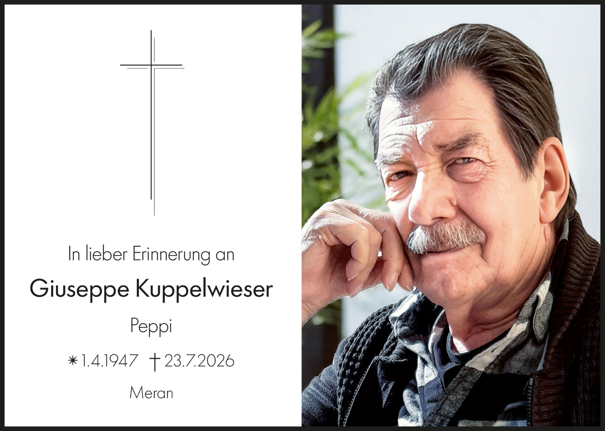 Sterbebild: Giuseppe Kuppelwieser