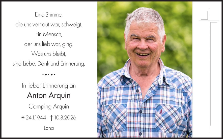 Sterbebild: Anton Arquin