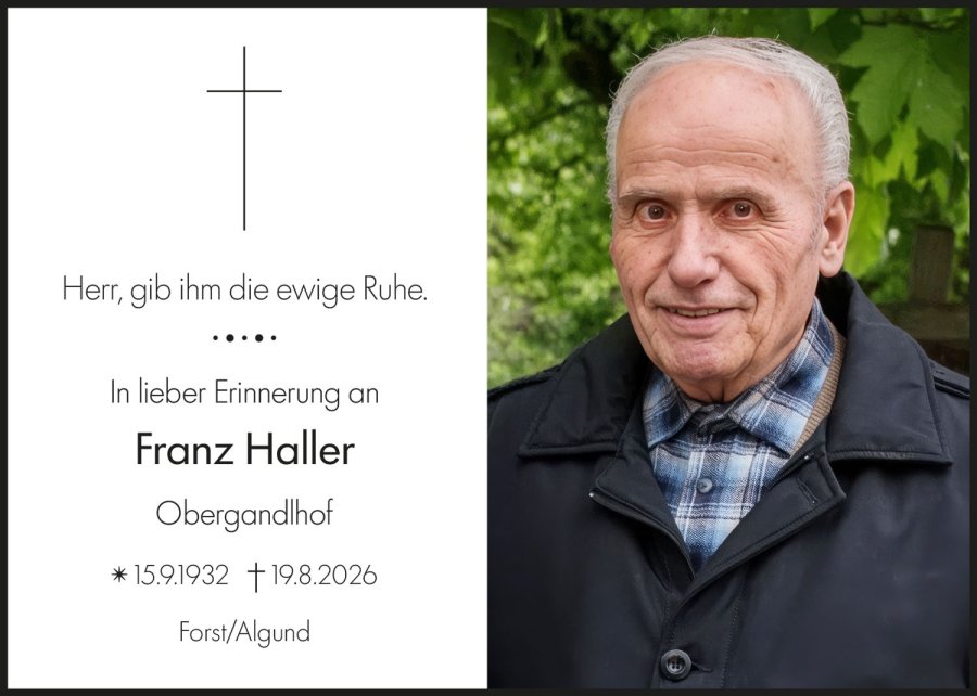 Sterbebild: Franz Haller