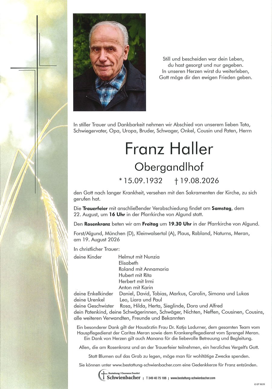 Parte: Franz Haller