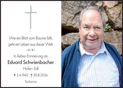 Sterbebild: Eduard Schwienbacher