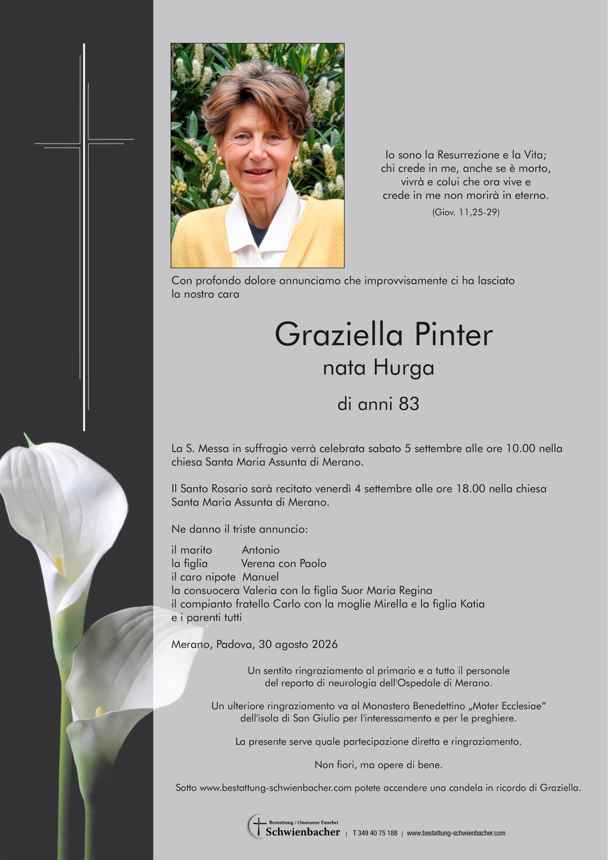 Parte: Graziella Pinter nata Hurga 