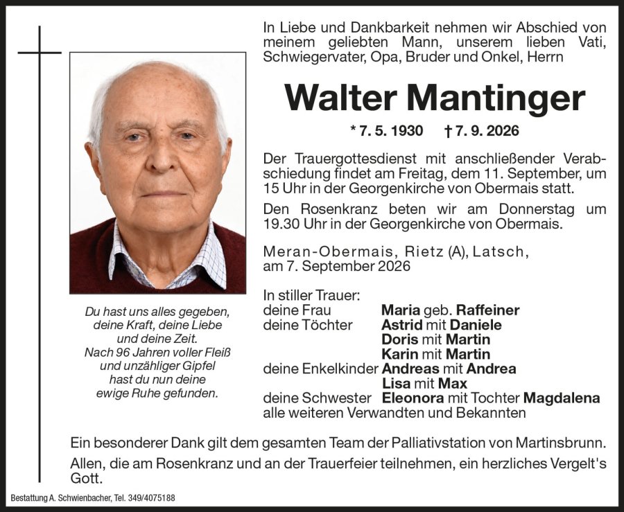 Medien: Walter Mantinger