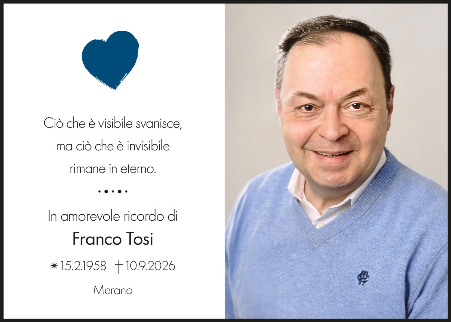 Sterbebild: Franco Tosi