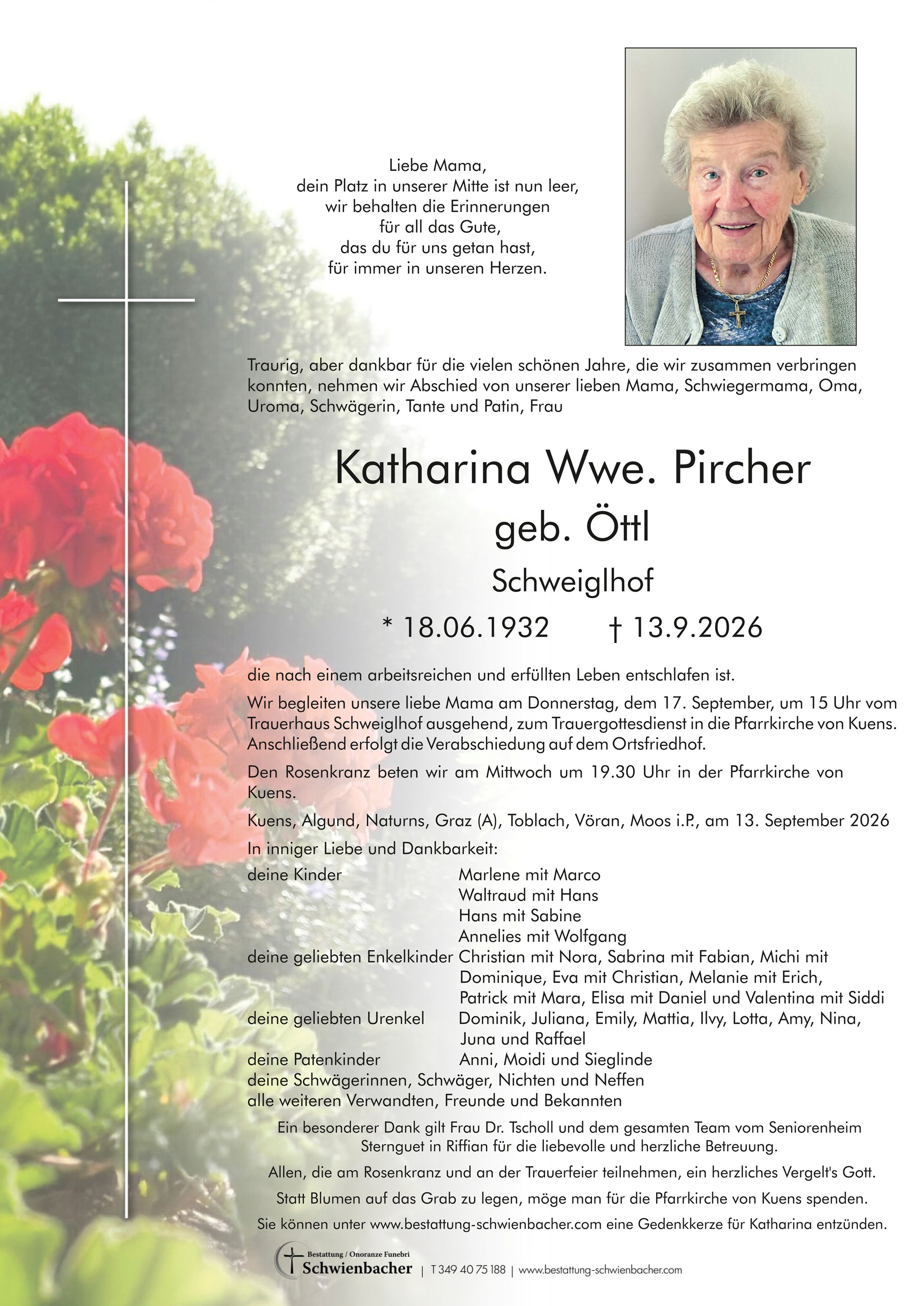 Parte: Katharina Wwe. Pircher geb. Öttl 