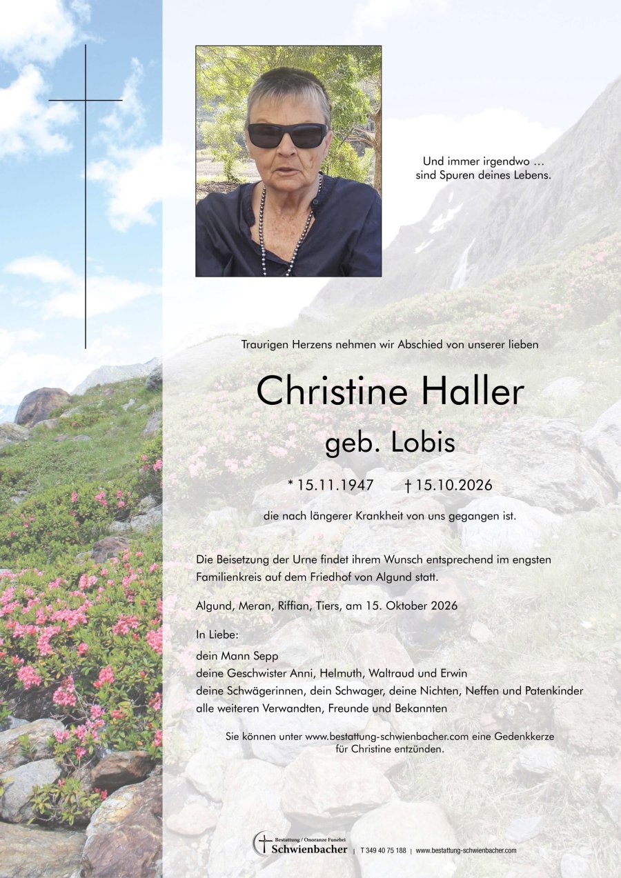 Parte: Christine Haller geb. Lobis