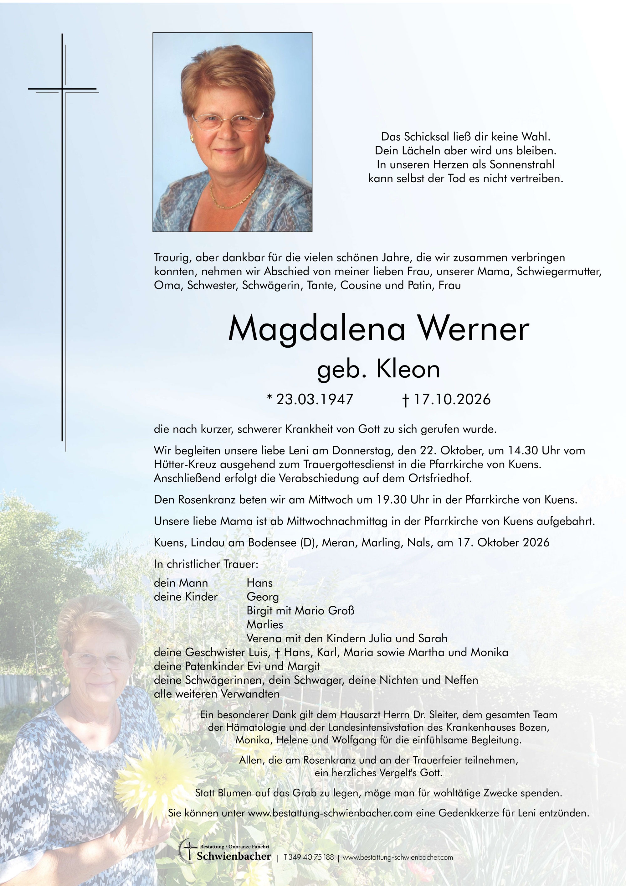 Parte: Magdalena Werner geb. Kleon 
