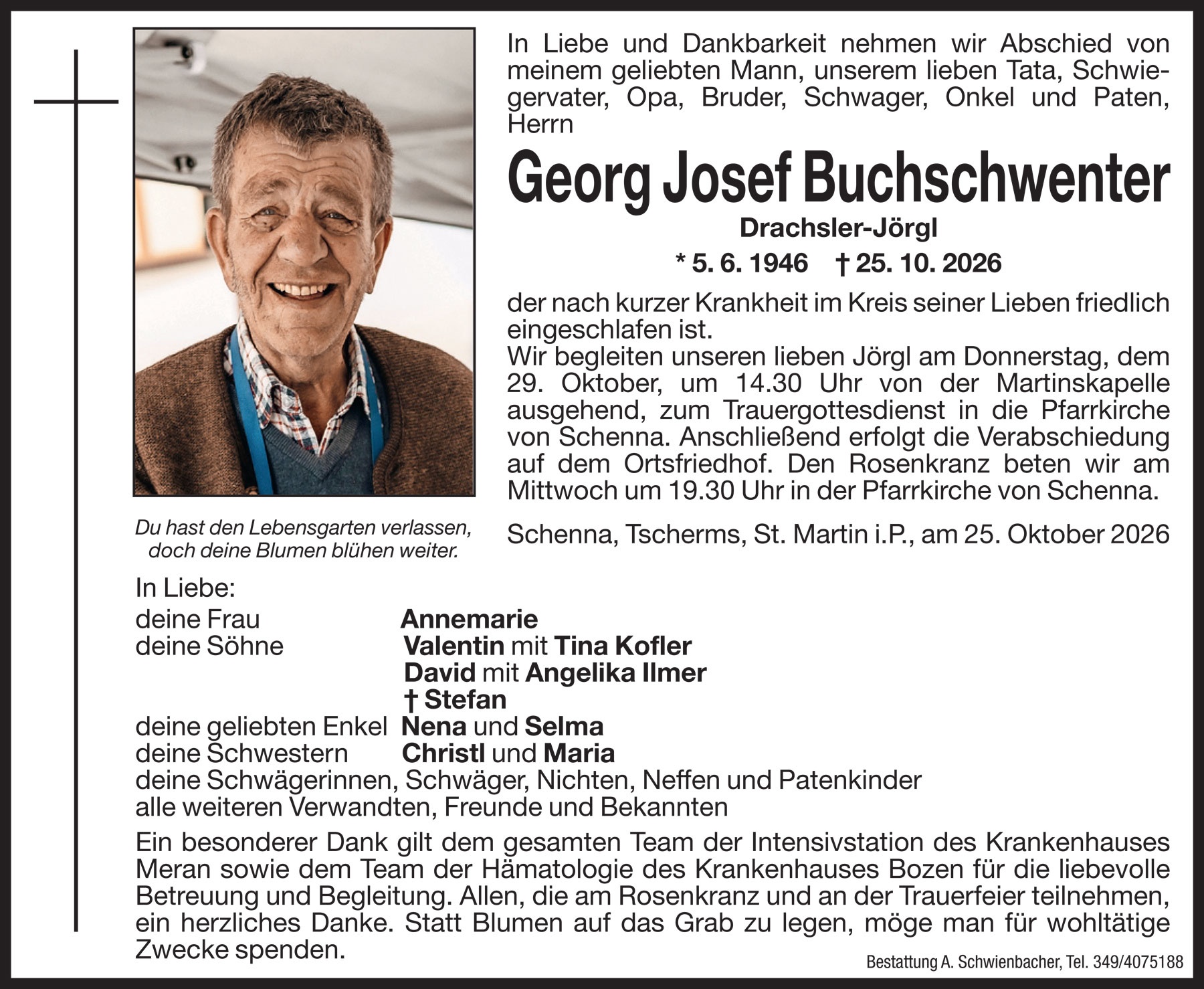 Medien: Georg Josef Buchschwenter