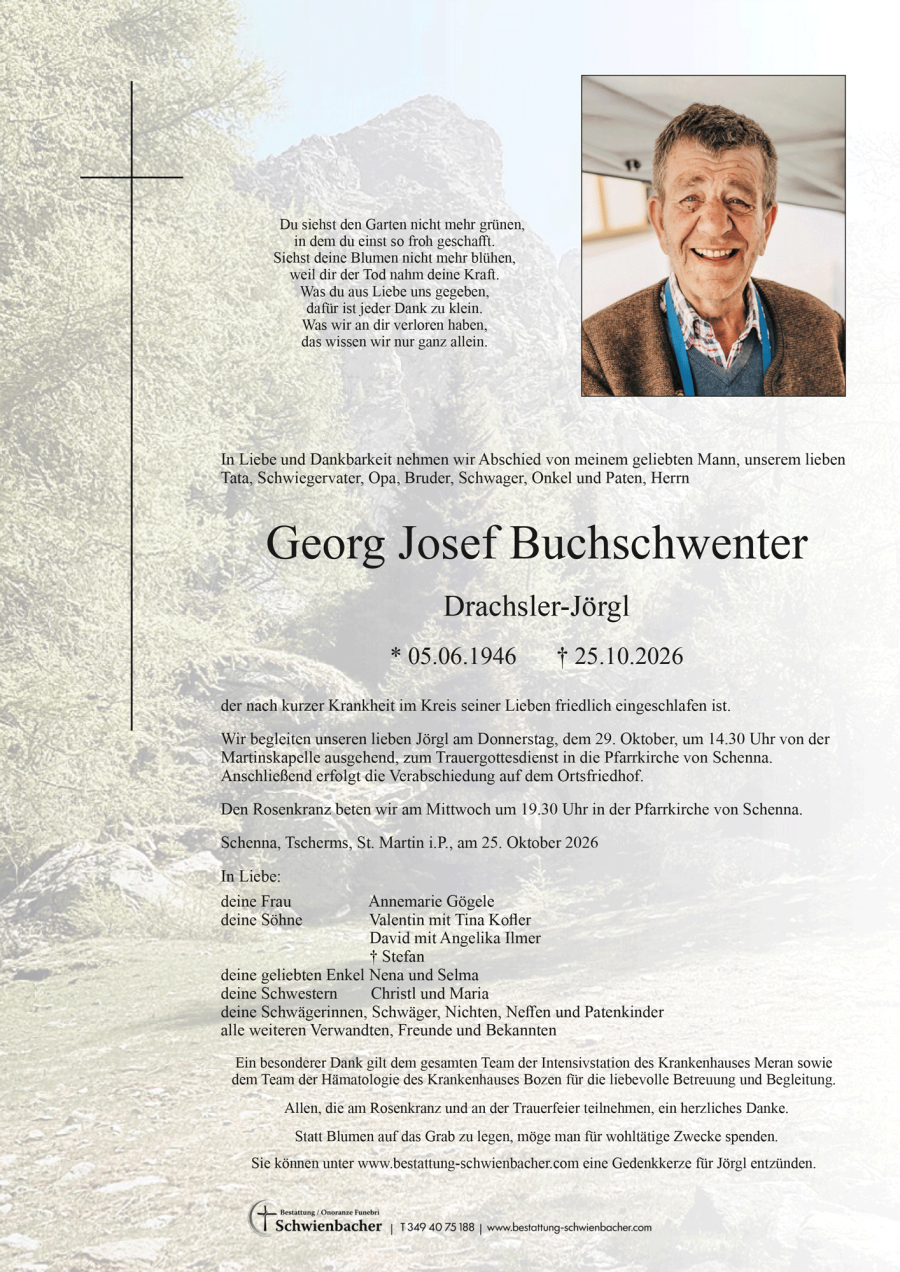 Parte: Georg Josef Buchschwenter