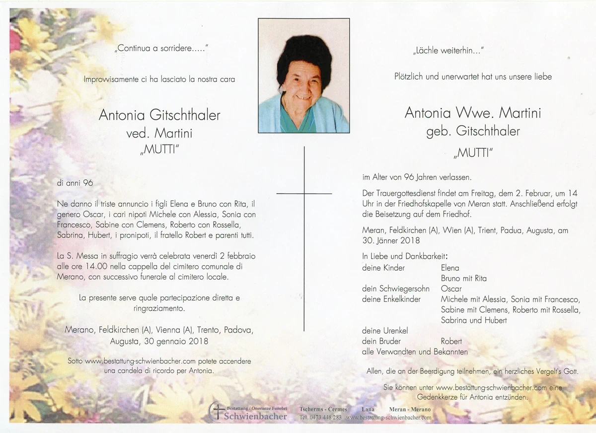 Parte: Antonia Gitschthaler ved. Martini 